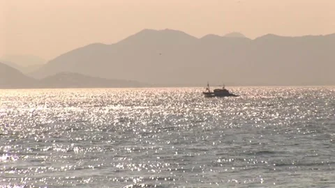 Tiny boat sailing - September 16th, 2010 Stock Footage 313742512