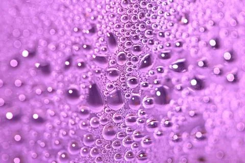 Tiny Bubbles on a Colour Background Condensation Pink Steam Water Stock Photos