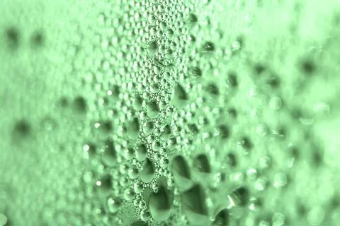Tiny Bubbles on a Colour Background Condensation Green Steam Water Stock Photos