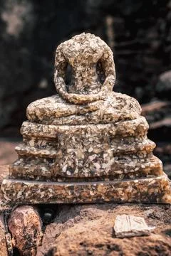 A tiny buddha headless figure in Ayyuthaya Stock Photos