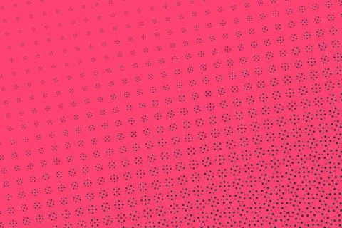 Tiny charcoal floral dots flow across a saturated pink ground, increasing i.. Stock Illustration