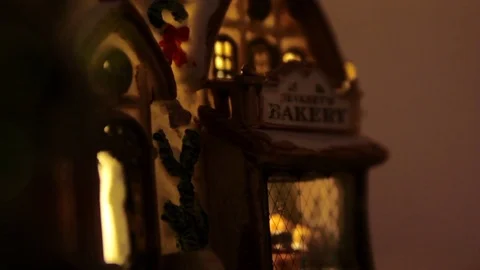 Tiny christmas house at night Video stock 80678421