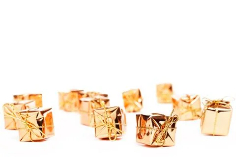 Tiny christmas presents Stock Photos