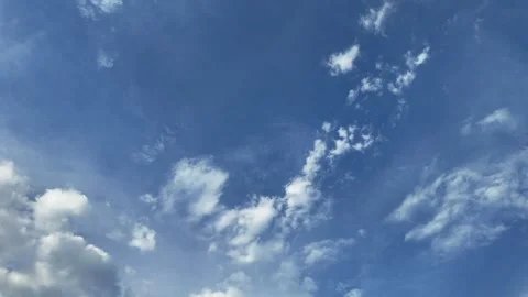 Tiny cloud on blue sky background. Stockbeeldmateriaal 275833263