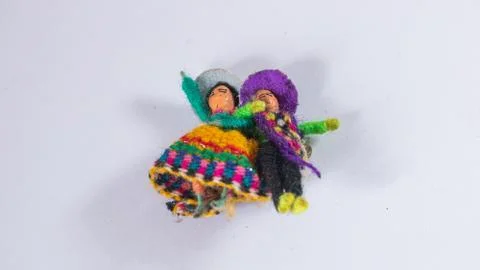 Tiny couple of peruvian dolls Stock-Fotos
