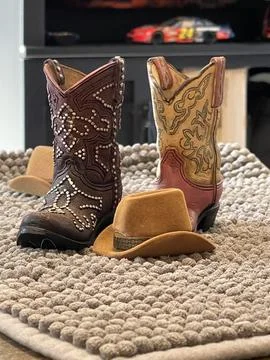Tiny Cowboy Hat &amp; Boots 写真素材