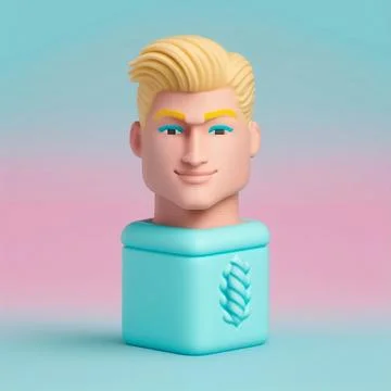 Tiny cute isometric 3d Character Icon Stock-Illustration