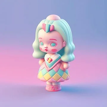 Tiny cute isometric 3d Character Icon Stock-Illustration