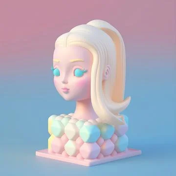 Tiny cute isometric 3d Character Icon Stock-Illustration