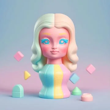 Tiny cute isometric 3d Character Icon Stock-Illustration