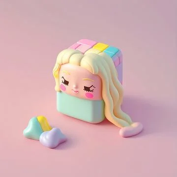 Tiny cute isometric 3d Character Icon Stock-Illustration