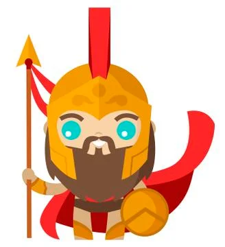 Tiny cute spartan Stock Illustration