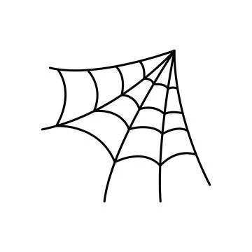 Tiny delicate spider web vector element spooky halloween cobweb decoration Stock Illustration