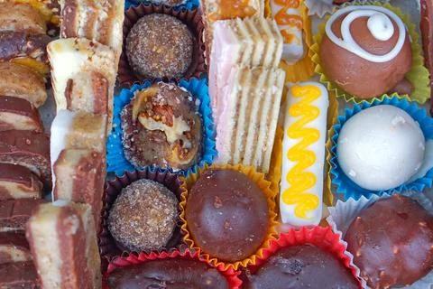 Tiny dessert cakes Stock Photos