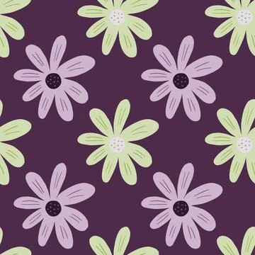 Tiny ditsy seamless pattern. Doodle chamomile print. Geometric floral ornamen Stock Illustration