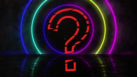Tiny dot appearing triggers neon rings expanding and red lines forming Stock Footage 326974148