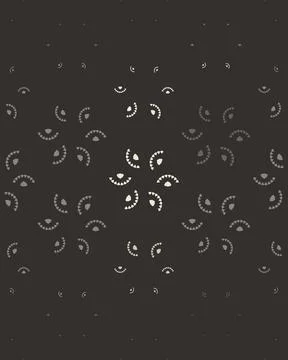 Tiny dotted crescent ornaments scatter across a rich brown background in va.. Illustrazione stock