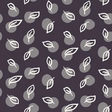 Tiny falling leaf polka dots seamless pattern. Hand drawn tossed organic nature Illustrazione stock