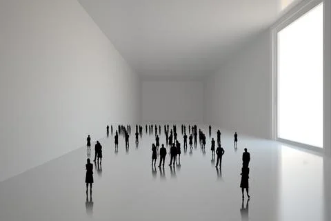 Tiny figures in huge room イラスト素材
