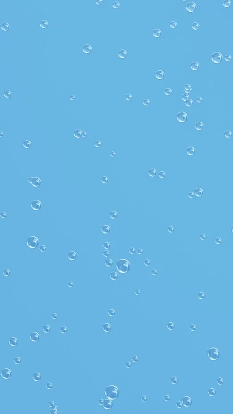 Tiny Fine Bubbles Floating on Light Blue Vertical Seamless Loop Stock-Footage 345852957