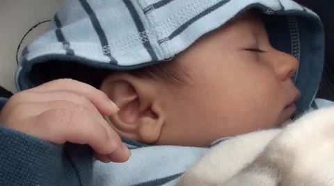 Tiny fingers of sleeping baby 2 Stock Footage 35583118