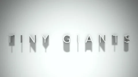 Tiny Giants 3D title animation with shadows on a white background Stock Footage 296690008