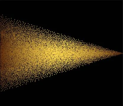 Tiny gold glittering spangles, sparks, splatter or night sky with golden star Stock Illustration