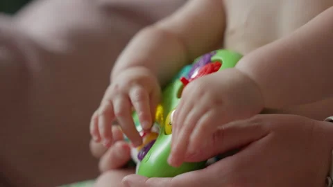 Tiny Hands Of A Baby In Close-up Stock Footage 249363916