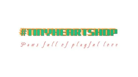 TINY HEARTS HOP bold typography cutout with tiered 3d cast shadow depth Stock Illustration