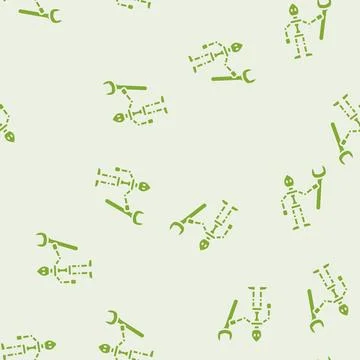 Tiny helper robot tools glyph seamless pattern Stock Illustration