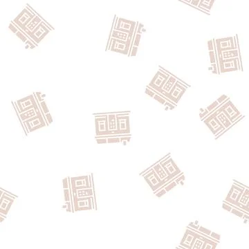 Tiny home house glyph seamless pattern Illustrazione stock