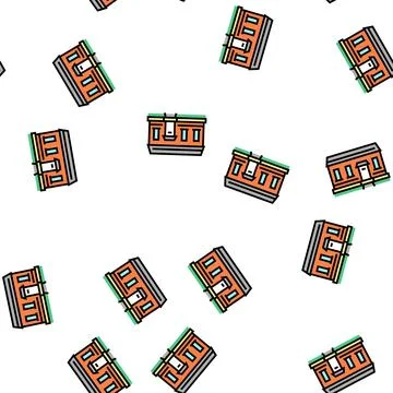 Tiny home vector seamless pattern Ilustración de archivo
