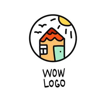 Tiny house colorful logo Stock Illustration