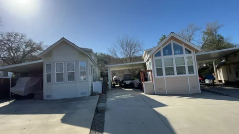 Tiny House Drive-by Central California Video stock 170730947