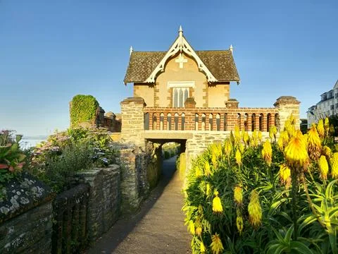 Tiny house on the seafront Stock Photos
