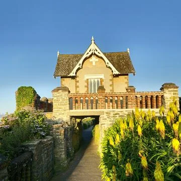 Tiny house on the seafront Stock Photos