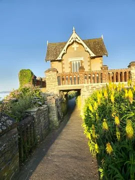 Tiny house on the seafront Stock Photos