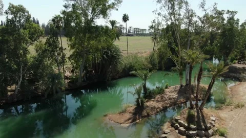 Tiny Island In The Jordan River Stock Footage 145454165