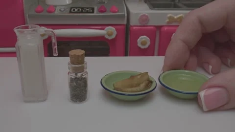 Tiny Kitchen Meal: Mini Cooking and Food Preparation Video stock 274149466