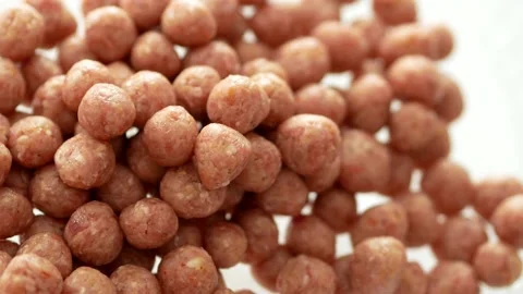 Tiny meatballs, rolled and ready-to-cook small meatballs, Video stock 192076595