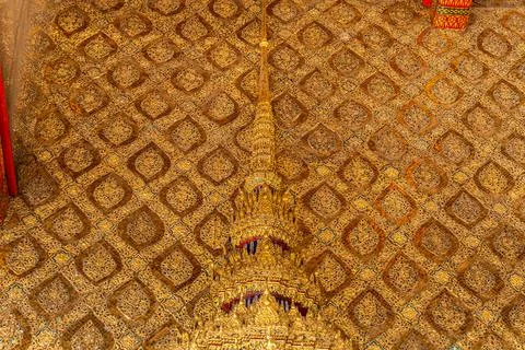Tiny mirror pieces and gold surfaces show careful exterior work from the Ra.. 스톡 사진