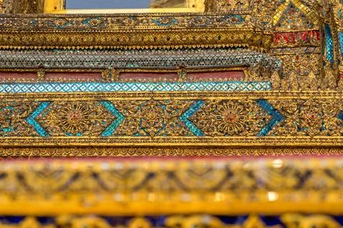 Tiny mirror pieces and gold surfaces show careful exterior work from the Ra.. Foto stock