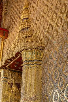 Tiny mirror pieces and gold surfaces show careful exterior work from the Ra.. 스톡 사진