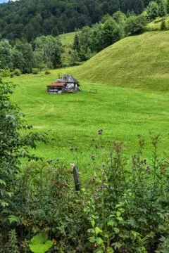 Tiny mountain house Stock Photos