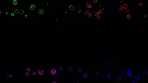 Tiny Multicolor Rings Within Rings Over Black Seamless Loop Motion Backgound 4K Stock Footage 71568672