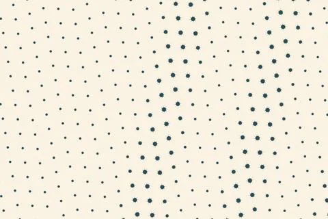 Tiny navy dots transform into radiating sunbursts across an ivory backgroun.. Stock Illustration