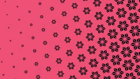 Tiny navy geometric blossoms repeat evenly over a vivid coral field, creati.. Stock Illustration