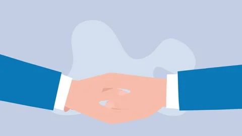 Tiny office workers sitting on huge hand under other hand as under shelter... Stock Footage 302538569