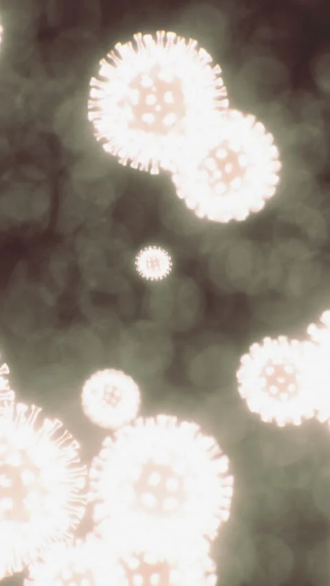 Tiny organisms float through a blurred Stock Footage 315556839