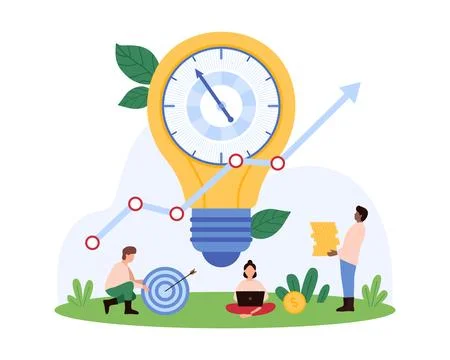 Tiny people business idea concept Illustrazione stock